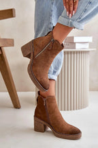 Step in style women's ankle boots made of soft eco suede