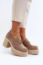 Step in style Women's heeled semi-boots with an upper made of eco-suede