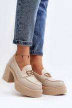 Step in style Women's heeled semi-boots with an upper made of eco-suede