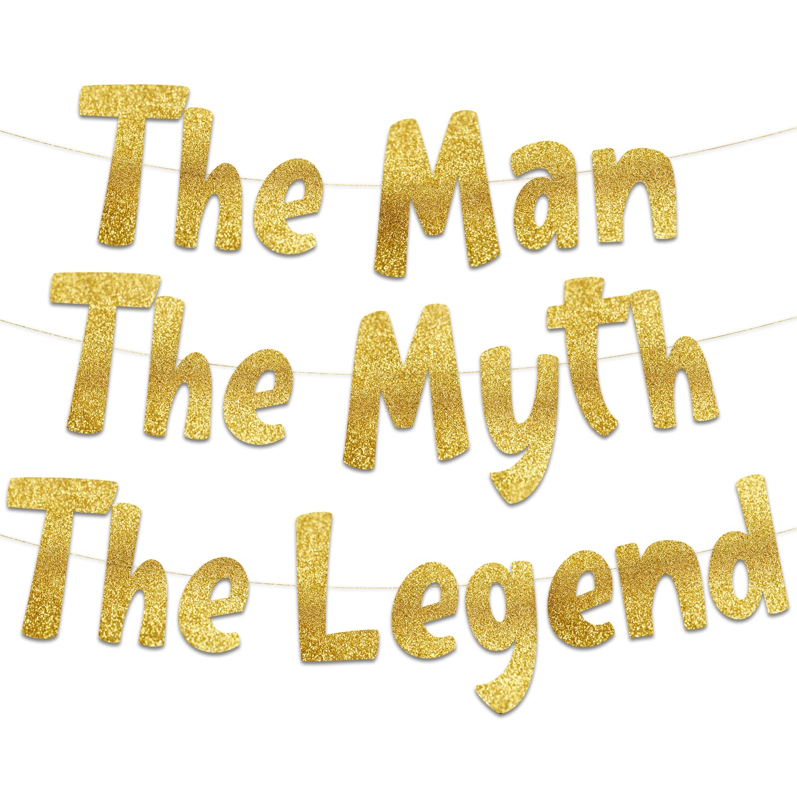 The Man The Myth The Legend Gold Glitter Banner | Sterling James Co. Men's Birthday & Milestone Decor