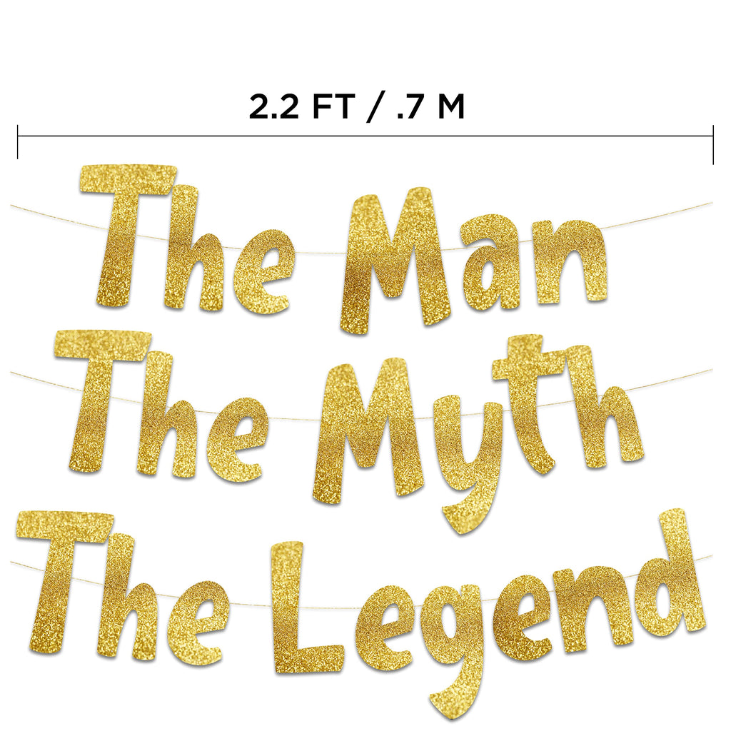 The Man The Myth The Legend Gold Glitter Banner | Sterling James Co. Men's Birthday & Milestone Decor