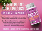 Strong Organics Beet & Carrot Capsules – Nitric Oxide Booster | USA Grown, 120 Vegan Caps