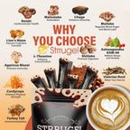 Strrugel Organic Mushroom Coffee with Lion’s Mane & Reishi – 32 Servings
