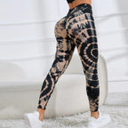 Stylish Women's Seamless Leggings, High Waist Tie Dye Printed, Hip Lifting for Fitness & Running