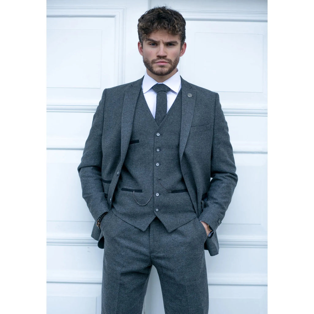 STZ23 - Men's Wool Tweed Suit 3 Piece Authentic 1920s Classic