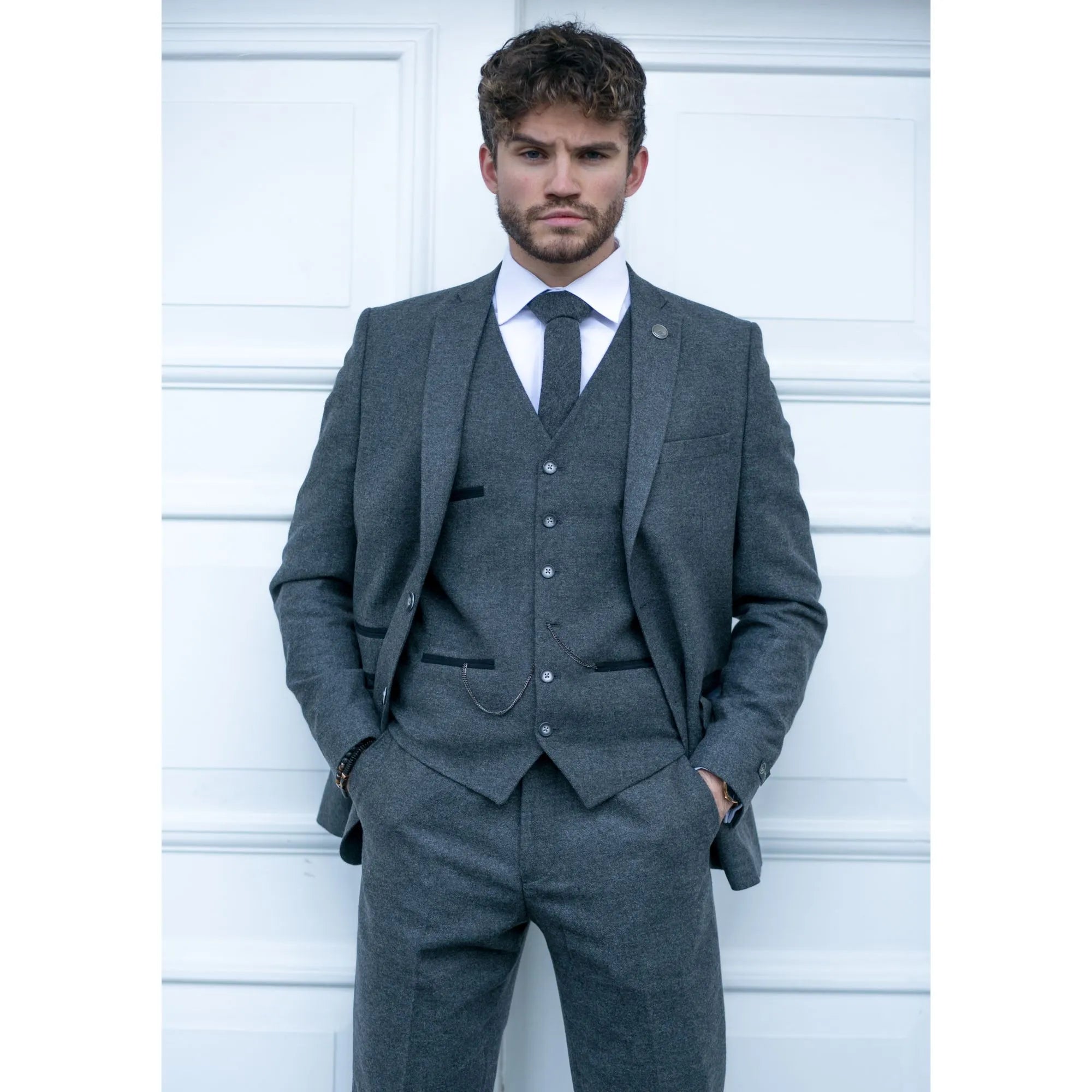 STZ23 - Men's Wool Tweed Suit 3 Piece Authentic 1920s Classic