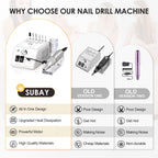 SUBAY 30,000RPM Efile Nail Drill — High-Speed Nail File with 106 Bits for Acrylic, Gel, and Thick Nails