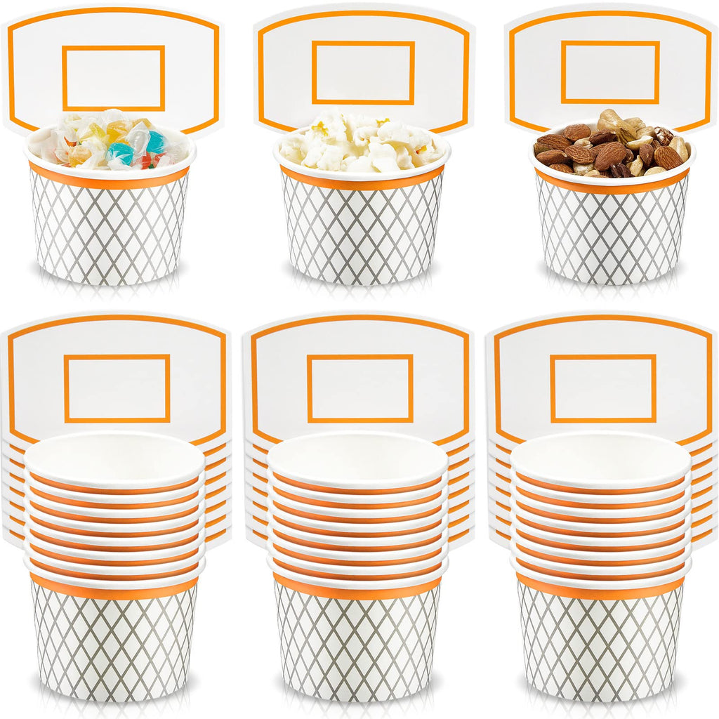 Suclain 24-Pack Basketball Hoop Snack Cups – 8 oz Paper Party Cups