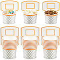 Suclain 24-Pack Basketball Hoop Snack Cups – 8 oz Paper Party Cups