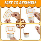 Suclain 24-Pack Basketball Hoop Snack Cups – 8 oz Paper Party Cups