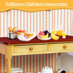 Suilung 44-Piece Dollhouse Breakfast Set – 1:12 Scale Mini Toast Machine, Juices, Eggs, Plates & Cutlery