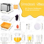 Suilung 44-Piece Dollhouse Breakfast Set – 1:12 Scale Mini Toast Machine, Juices, Eggs, Plates & Cutlery