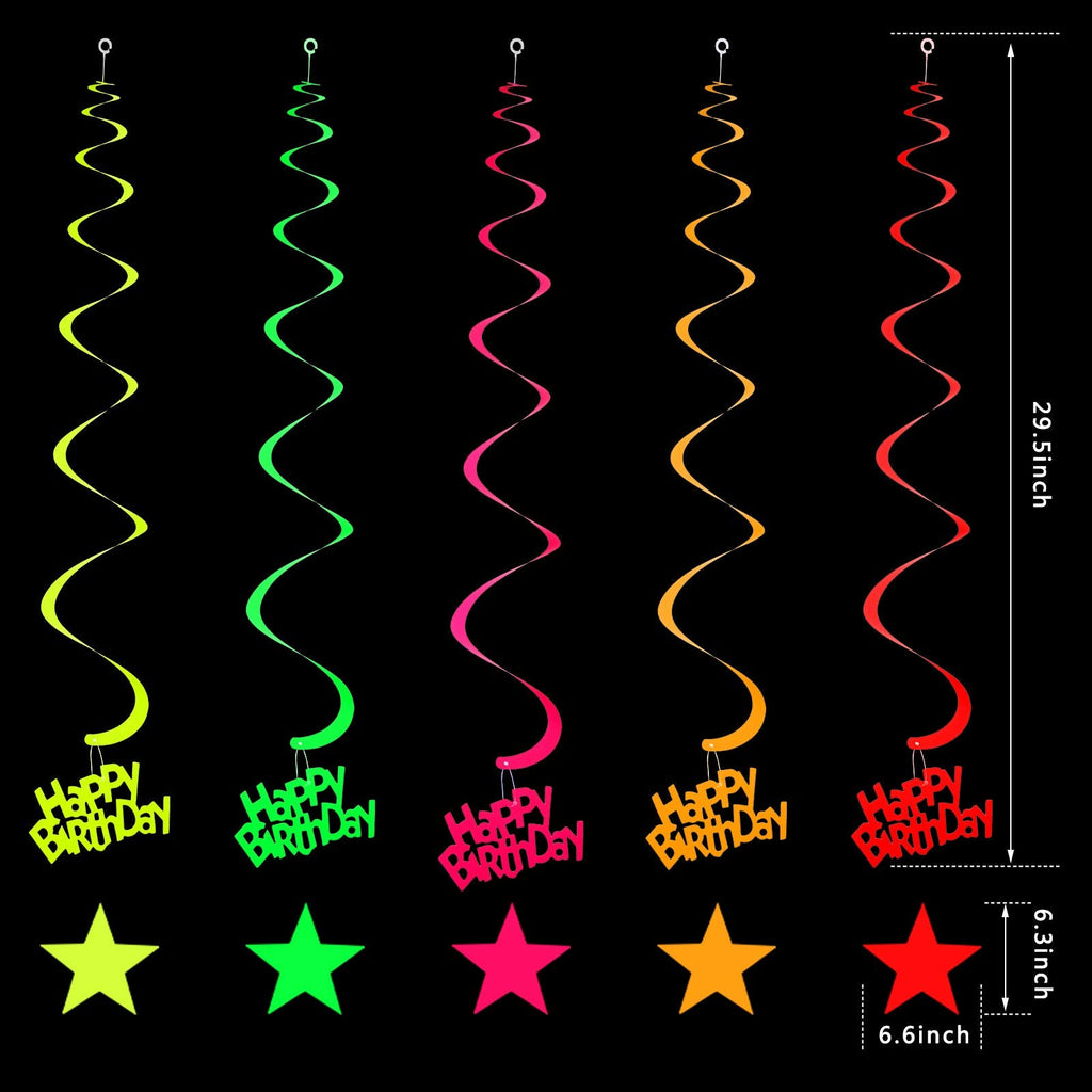 Sumind Glow Neon Party Supplies Set – UV Reactive Banner, Balloons & Toppers