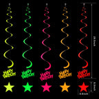Sumind Glow Neon Party Supplies Set – UV Reactive Banner, Balloons & Toppers