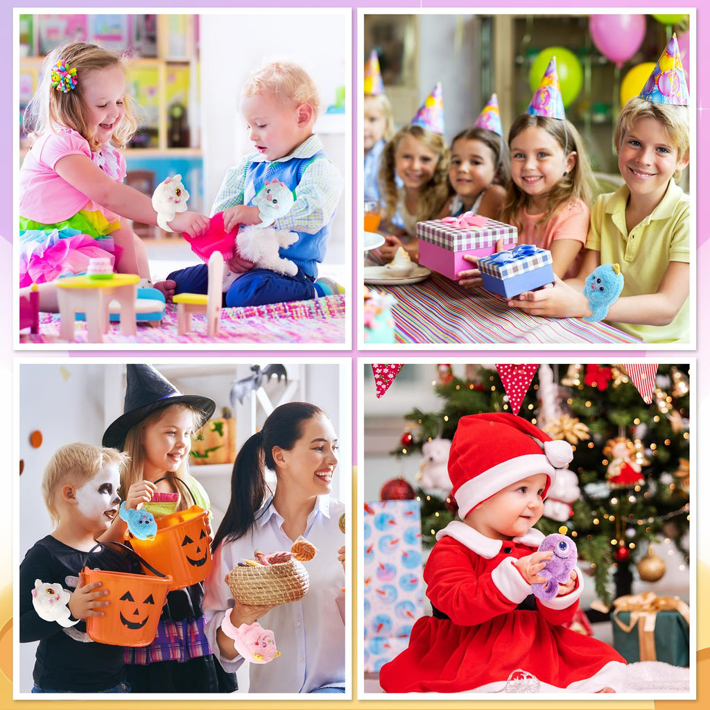 Sumind 15 Pcs Monster Slap Bracelets – Plush Monster Party Favors for Kids