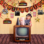 Sumind 45-Piece Movie Night Decorations Kit – Now Showing Banner & Hanging Swirls for Parties