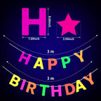 Sumind Glow Neon Party Supplies Set – UV Reactive Banner, Balloons & Toppers