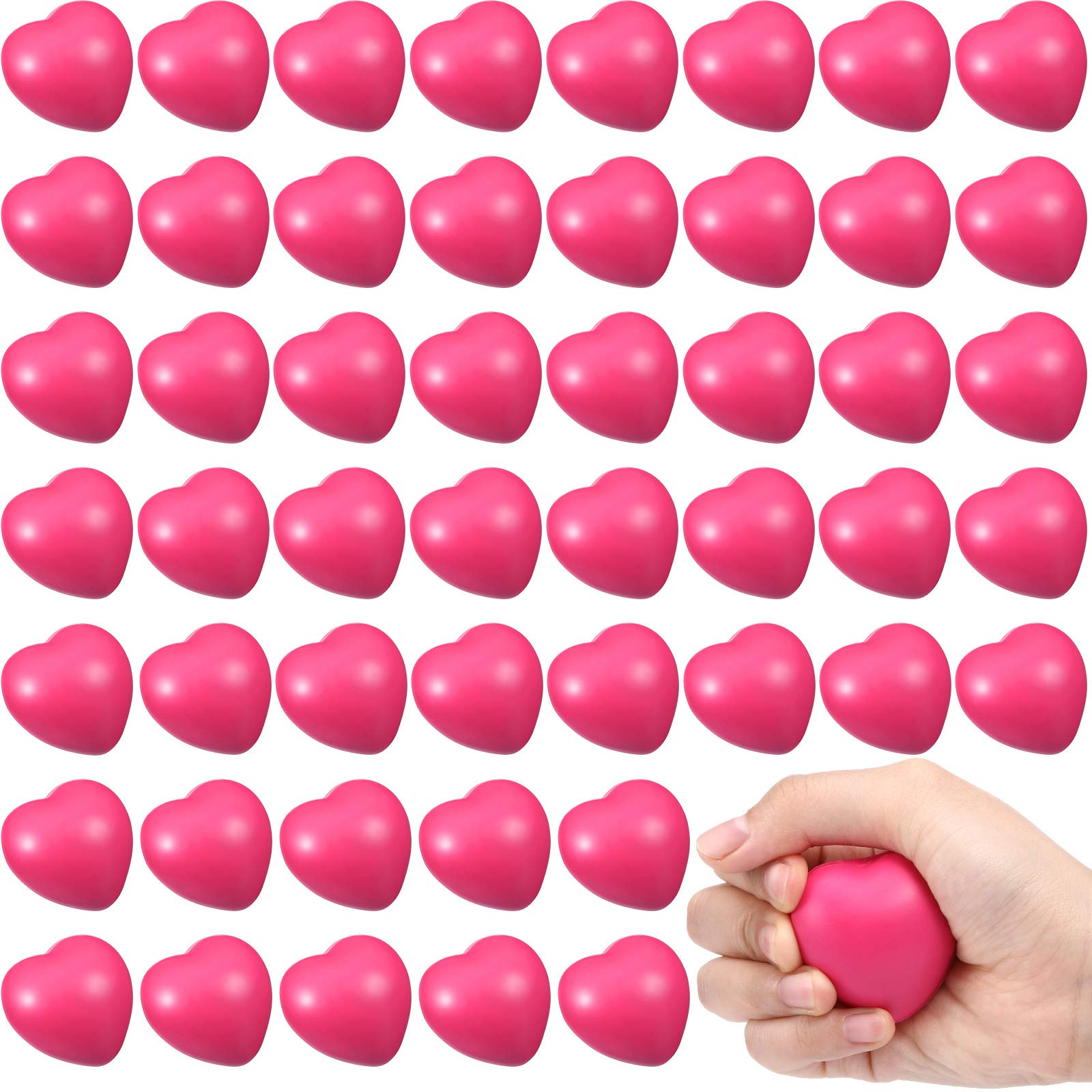 Sumind 50 Pcs Valentines Heart Stress Balls – Rose Red Heart Gifts & Party Favors