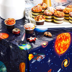 Sumind 3 Pieces Space Tablecloth Decorations – 54 x 108 Inches – Planet Design for Kids Space Theme Parties