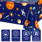 Sumind 3 Pieces Space Tablecloth Decorations – 54 x 108 Inches – Planet Design for Kids Space Theme Parties