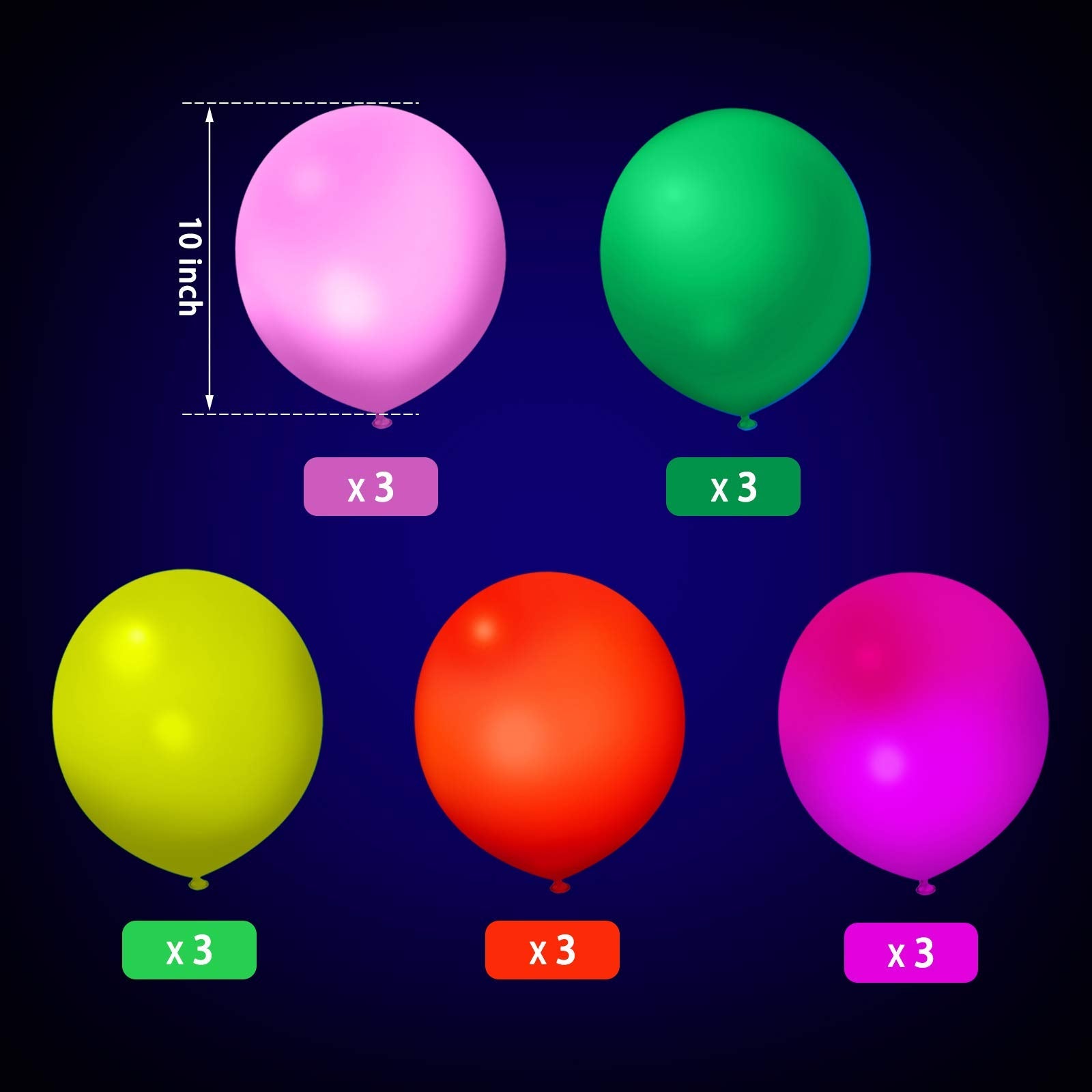 Sumind Glow Neon Party Supplies Set – UV Reactive Banner, Balloons & Toppers