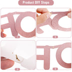 SUNBEAUTY 127 Pcs Rosegold Glitter DIY Banner – Customizable Letters & Symbols for Parties