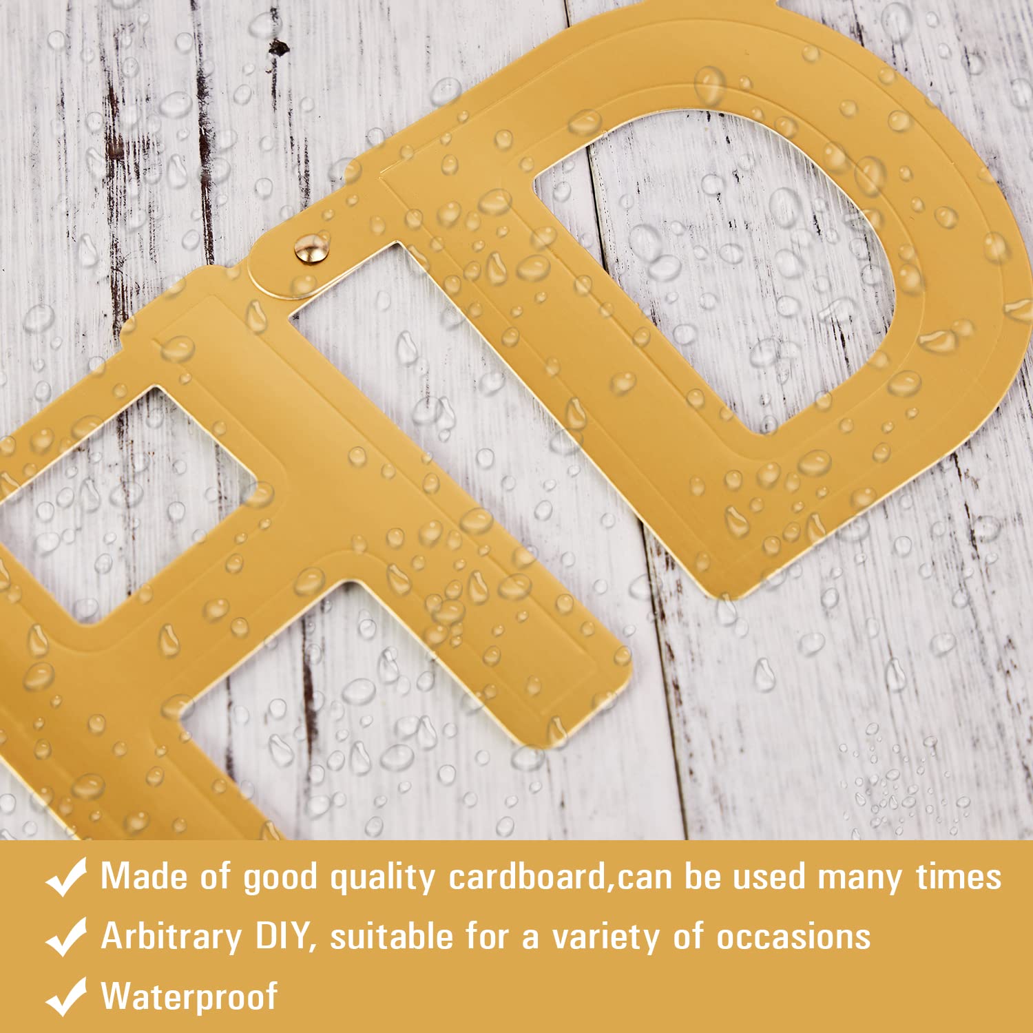 SUNBEAUTY Gold 146-Piece DIY Letter Banner Kit | Customizable Party Decor