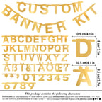 SUNBEAUTY Gold 146-Piece DIY Letter Banner Kit | Customizable Party Decor