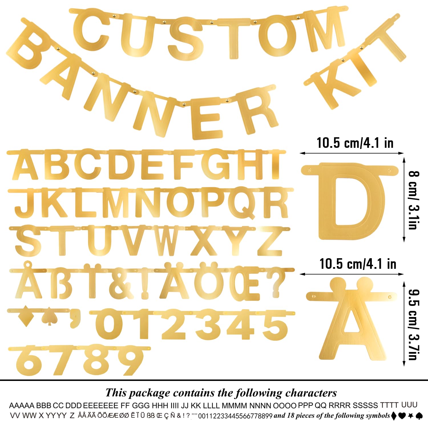 SUNBEAUTY Gold 146-Piece DIY Letter Banner Kit | Customizable Party Decor