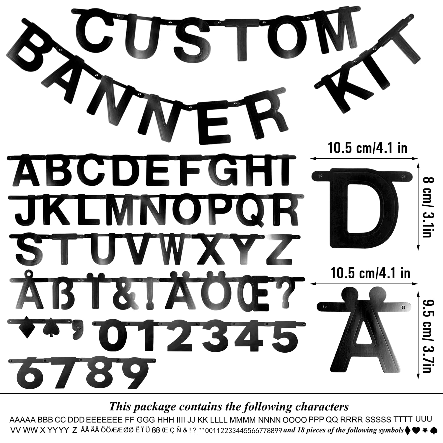 SUNBEAUTY 146 Pcs DIY Letter Banner Kit – Customizable Letters & Symbols for Parties