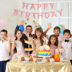SUNBEAUTY 127 Pcs Rosegold Glitter DIY Banner – Customizable Letters & Symbols for Parties