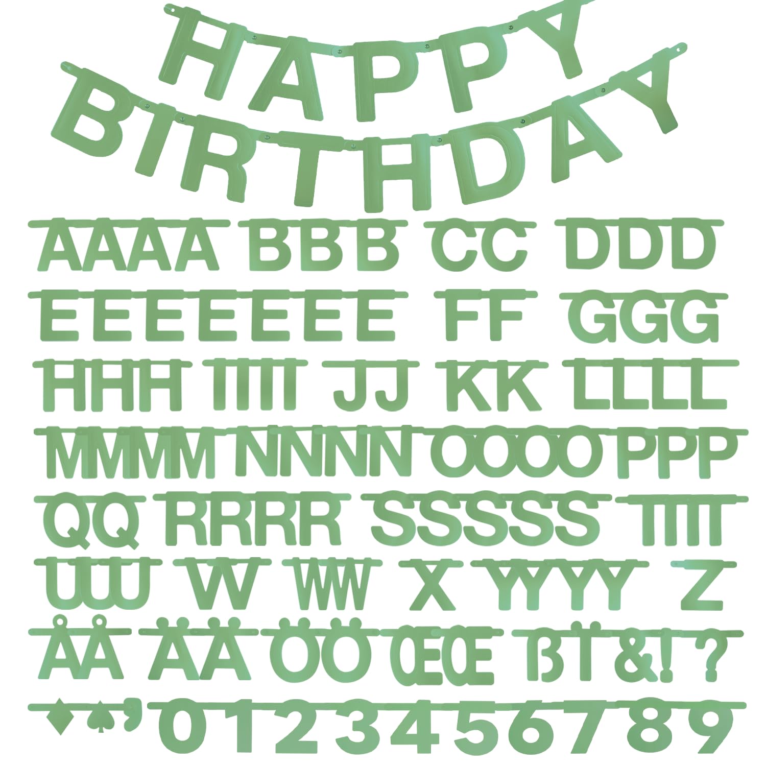 SUNBEAUTY 146 Pcs Sage Green DIY Banner Letters — Customizable Kit for Parties