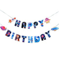SUNBEAUTY Universe Outer Space Birthday Banner – Galaxy Happy Birthday Decor, Pre-Strung