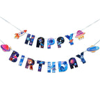 SUNBEAUTY Universe Outer Space Birthday Banner – Galaxy Happy Birthday Decor, Pre-Strung