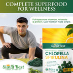 Sunlit Best Organic Burst Chlorella Spirulina Tablets - 1000 Count