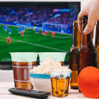 Sunnychicc Football Party Cups Kit — 40x 16oz Plastic Cups + 40x 2oz Shot Glasses, Bulk Disposable Game Day Supplies