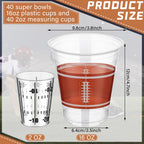 Sunnychicc Football Party Cups Kit — 40x 16oz Plastic Cups + 40x 2oz Shot Glasses, Bulk Disposable Game Day Supplies