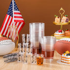 Sunnychicc Football Party Cups Kit — 40x 16oz Plastic Cups + 40x 2oz Shot Glasses, Bulk Disposable Game Day Supplies