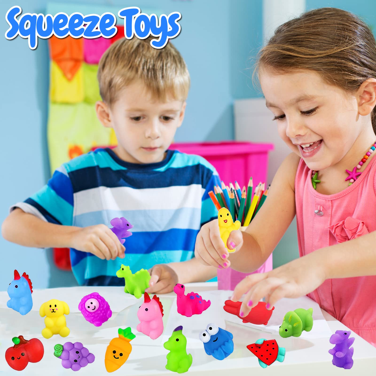 SUNPROUND 200Pcs Kawaii Mochi Squishies – Fidget Toys, Party Favors & Classroom Prizes