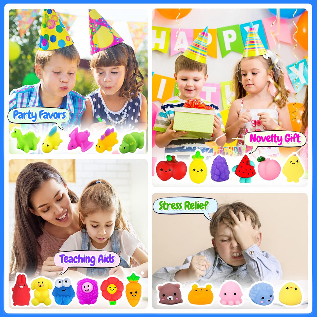 SUNPROUND 200Pcs Kawaii Mochi Squishies – Fidget Toys, Party Favors & Classroom Prizes