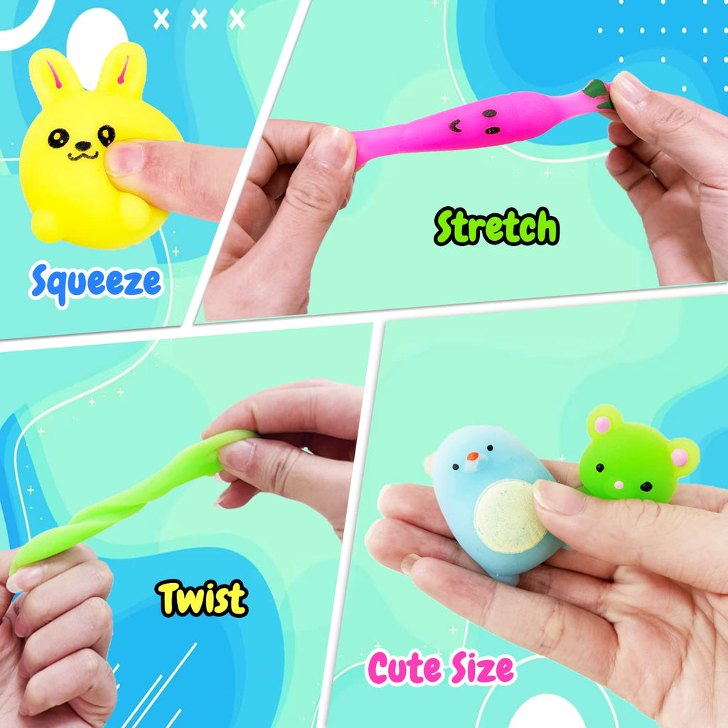 SUNPROUND 200Pcs Kawaii Mochi Squishies – Fidget Toys, Party Favors & Classroom Prizes