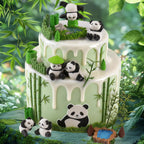 Sunshuang Panda Cake Toppers – 23Pcs Birthday Party Decorations