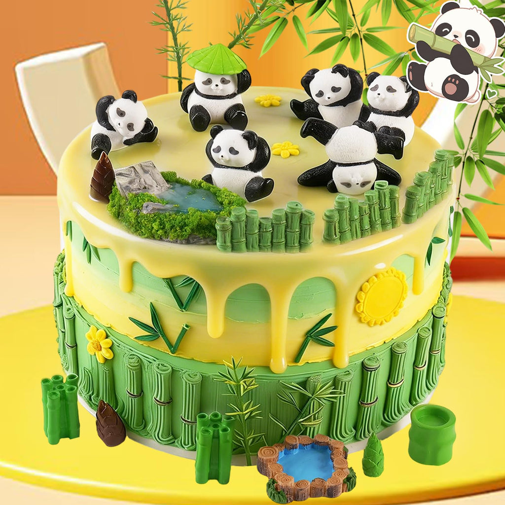Sunshuang Panda Cake Toppers – 23Pcs Birthday Party Decorations