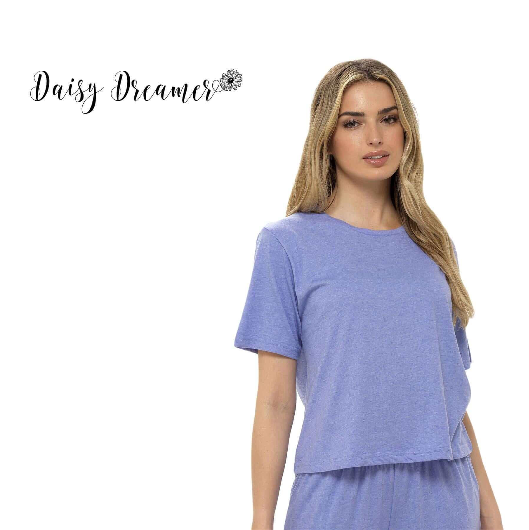 Daisy Dreamer Women's Jersey Marl Loungewear Pyjama Set Super Soft Comfort Relaxed Fit