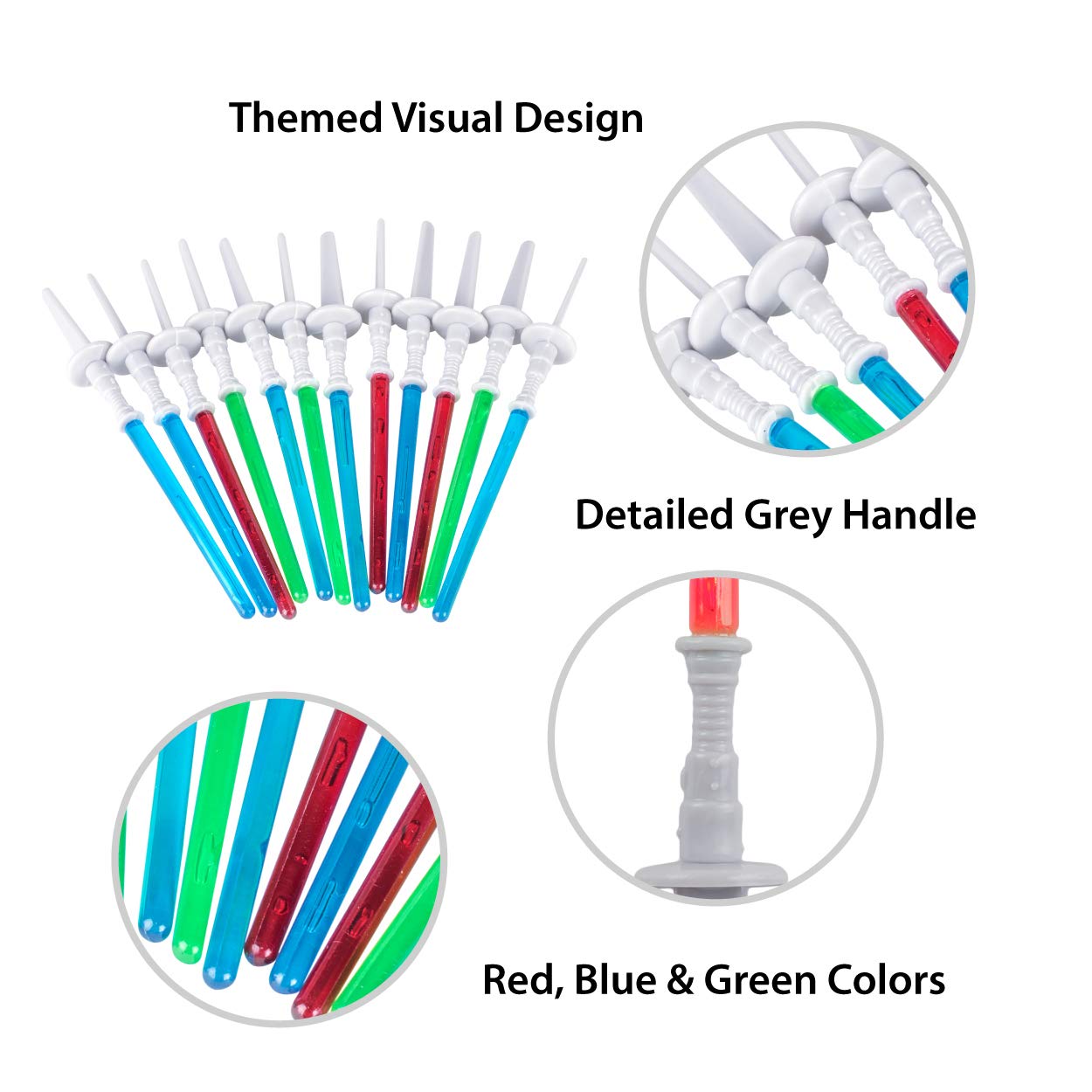 Super Z Outlet Light Sabre Cupcake Toppers – 12 Pack, 4 Inch Tall