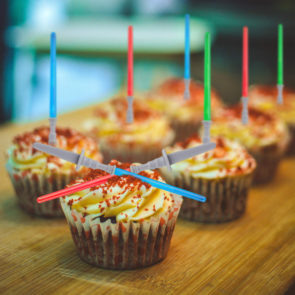 Super Z Outlet Light Sabre Cupcake Toppers – 12 Pack, 4 Inch Tall