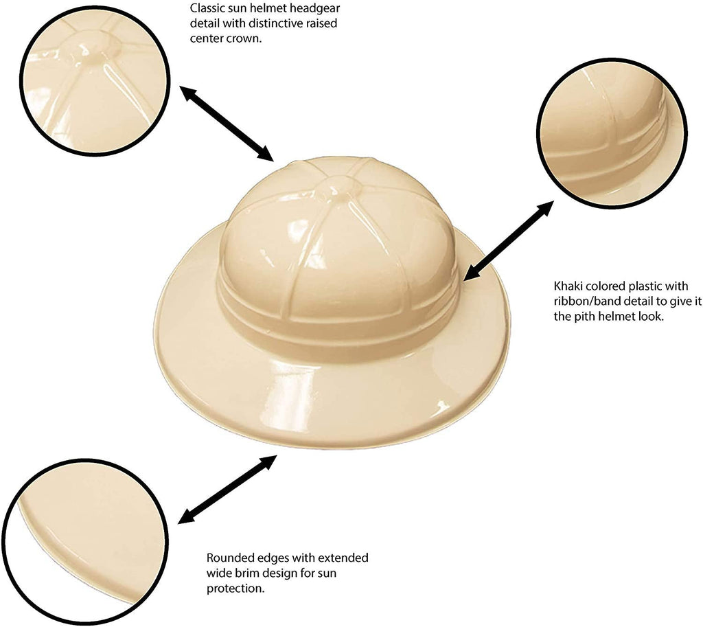 Super Z Outlet Safari Party Hats – Jungle Explorer Pith Hat Pack (24-pack)