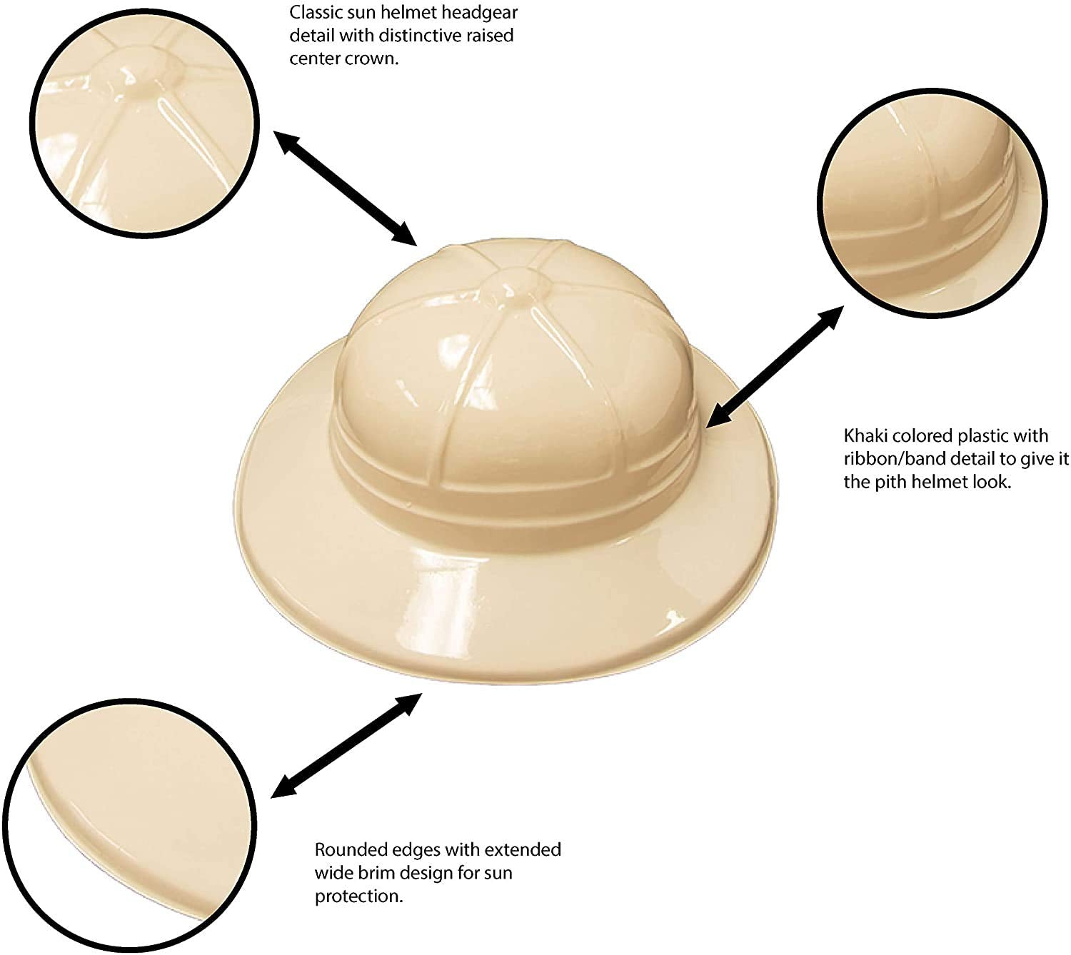 Super Z Outlet Safari Party Hats – Jungle Explorer Pith Hat Pack (24-pack)