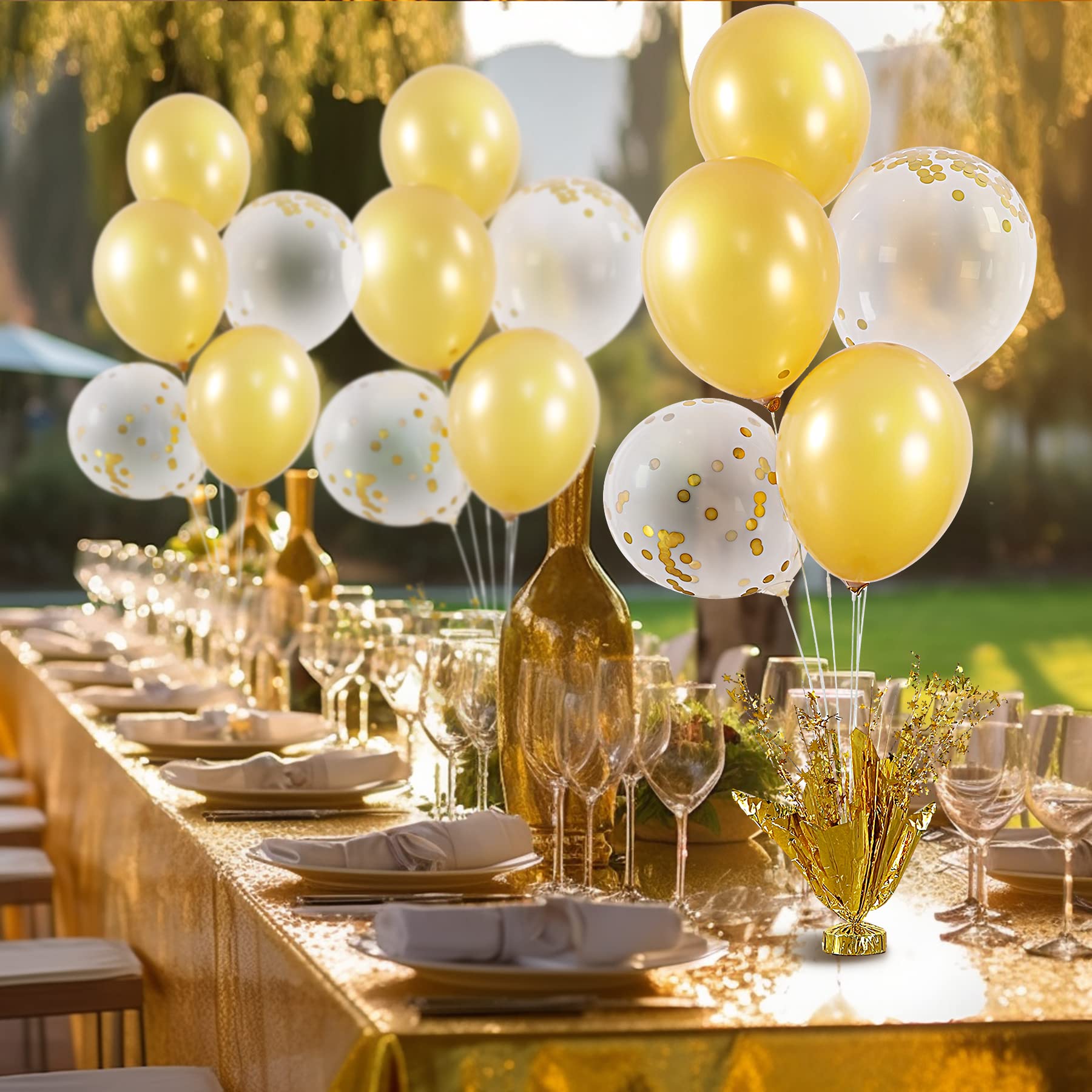 Suppromo Gold Table Balloon Stand Kit – 6-Piece Centerpiece Set for Parties