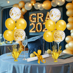 Suppromo 2-Set Gold Birthday Centerpiece Stand Kit | Gold Balloons for Parties